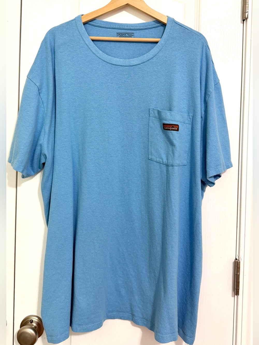 Patagonia Light Blue Short Sleeve Pocket Tee